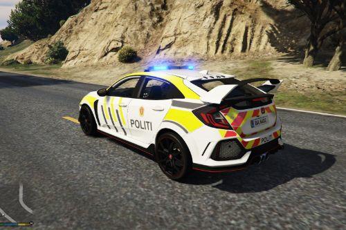 Honda civic type R 2018 Norwegian police [noELS/ELS]